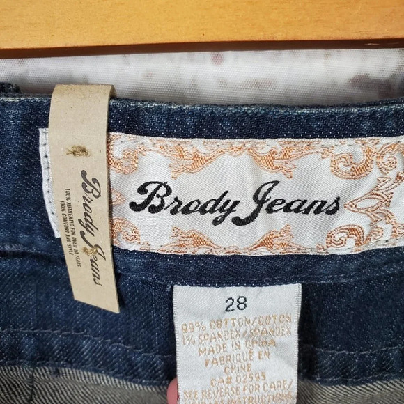 Vintage 90s Brody Trouser Jeans Reg Rise 28 Dark  Wash - Picture 2 of 16